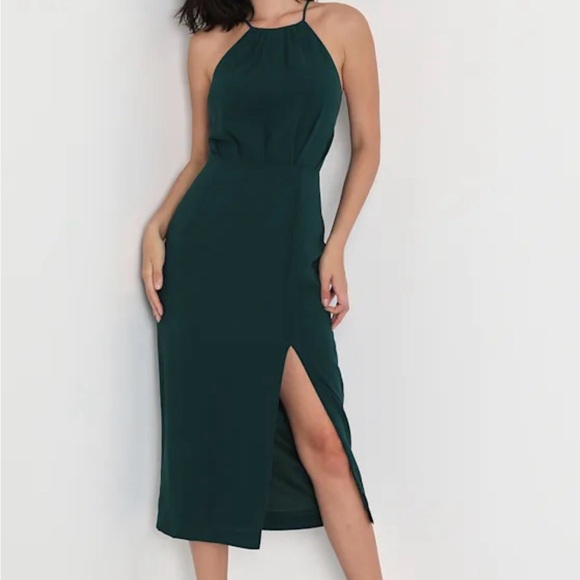 Lulus Dresses & Skirts - Lulus Dreamy Date Night Emerald Green Sleeveless Midi Dress